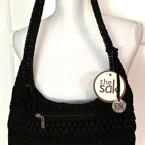 The Sak Crocheted Black NWT Shoulder Bag,Or Crossbody - Picture 1 of 4